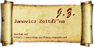 Janovicz Zoltána névjegykártya