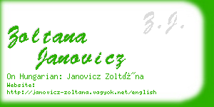 zoltana janovicz business card
